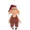 Stuffed Santa Pig In Ticking Stripe Overalls Hanger