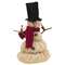 Melting Top Hat Snowman with Burgundy Scarf - 7.5"H