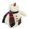 Stuffed Wishing Snowman with Greenery Pocket & Plaid Scarf