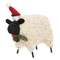 Stuffed Standing Primitive Santa Hat Sheep - 3.5"H