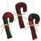 Stuffed Red & Green Plaid Candy Cane - 6.5"H - 3 Asstd.