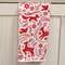 Yuletide Forest & Floral Folklore Dish Towel w/White Pom Poms 19549;