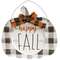 Happy Fall Buffalo Check Hanging Pumpkin