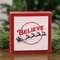 Believe Santa & Sleigh Layered Box Sign 38648Believe Santa & Sleigh Layered Box Sign 38648;