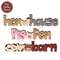 3 Set - Cow, Pig, Hen Wooden Cutout Word Sitters