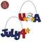 2 Set - Americana Cutout Word Ornaments