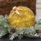 Crackled Gold Glass LED Timer Bulb Ornament CB23814G;