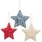 3 Set - Rustic Mixed Pattern Star Ornaments