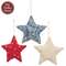 3 Set - Rustic Mixed Pattern Star Ornaments