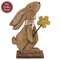 Rustic Bunny with Flower on Base