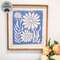 Blue Flower on Natural Background Frayed Edge Print 18in. X 16in.