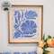 Natural Flower on Blue Background Frayed Edge Print 18in. X 16in.