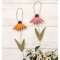 Distressed Wood Coneflower Hanger - 2 Asstd.
