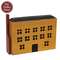 Distressed Yellow Saltbox with Chimney Block, #39123