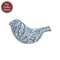 Indigo Bloom Patchwork Baby Bird - 3"H