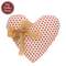 White with Red Hearts and Tied Bow Pillow