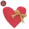 Red with White Hearts and Tied Bow Pillow