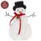 Rustic Wood Snowman Sitter With Red Velvet Scarf