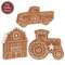 Wooden Gingerbread Farm Equipment Sitter - 3 Asstd.