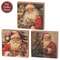 Vintage Santa Portrait 4" Square Block - 3 Asstd.