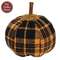 Mossy Orange & Black Plaid Pumpkin - 8"H