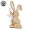 Wood Bunny with Foliage Sitter - 12"H