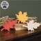 Hand Carved Wooden Fall Leaf Sitters, 3/Set