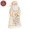 Glittered Ivory Wooden Santa With Snowflake Sitter