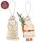 Glittered Ivory Santa & Snowflake Or Greenery Ornament - 2 Asstd.