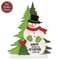 Snow Falling Winter Calling Wooden Snowman on Base