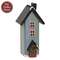 Wooden Snowy Blue Saltbox House - 7.5"H