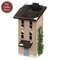 Wooden Snowy White Saltbox House - 7.5"H