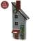 Wooden Snowy Blue Slant Roof Saltbox House - 14.25"H