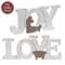 Rustic White Wood Joy Or Love Nativity Sitter - 2 Asstd.