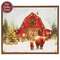 Highland Family At the Winter Barn Canvas