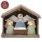 5 pc Set - Wooden Snowman Nativity With Manger