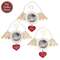 Distressed Wood and Metal Angel Wing Photo Ornament - 3 Asstd