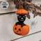 Black Cat in Pumpkin Felted Ornament