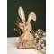 Wood Bunny with Foliage Sitter - 9"H