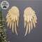 2 Set - Distressed White Metal Angel Wings - 20.5"H