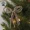 Champagne Beaded Bow Ornament